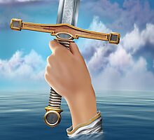 Lady of the Lake raising Excalibur by Paul Fleet