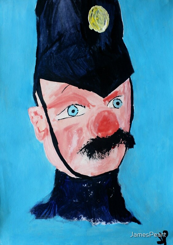 "Punch And Judy Policeman Victorian Seaside Contemporary Acrylic Fine