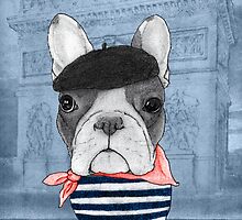 French Bulldog in front of Arch de Triomphe. by barruf