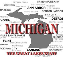 Michigan State Pride Map Silhouette by KWJphotoart