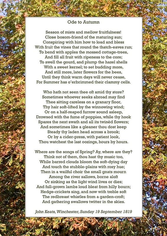 Ode To Autumn By Keats Especially Good As A Card By Philip Mitchell Redbubble