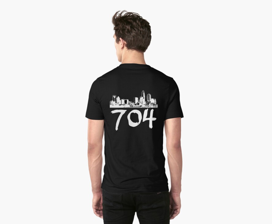 "Charlotte - 704 (White Logo)" T-Shirts & Hoodies by Klay70 | Redbubble