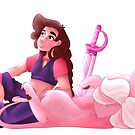 Stevonnie and Lion Sticker by Blue's Sketchbook