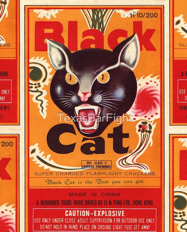 Black Cat Fireworks Graphic TShirts Redbubble