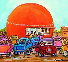CANADIAN ART COLORFUL CANADIAN PAINTINGS POPULAR MONTREAL DRIVE-INS CAROLE SPANDAU by Carole Spandau