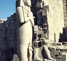Huge Sculpture of Ramses III, Karnak, Egypt by Carole-Anne