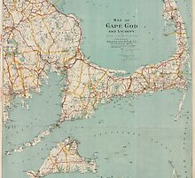 Vintage Map of Cape Cod (1917) by BravuraMedia