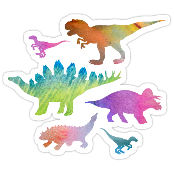 rainbow and dinosaur