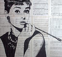 old book drawing famous people Audrey by Krzyzanowski Art