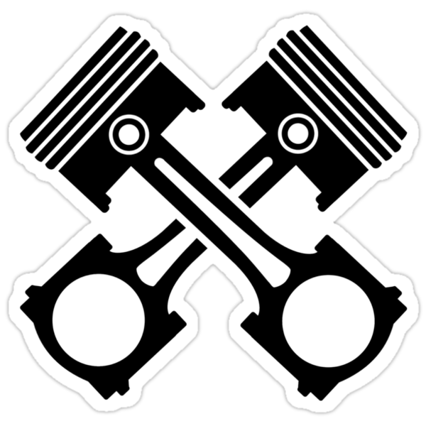 "Crossed piston" Stickers by Designzz | Redbubble