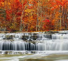 Autumn at Upper Cataract Falls by Kenneth Keifer