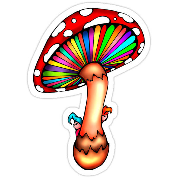 Psychedelic Mushroom Stickers By Ogfx Redbubble