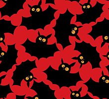 Halloween seamless pattern with funny bats. by Richard Laschon