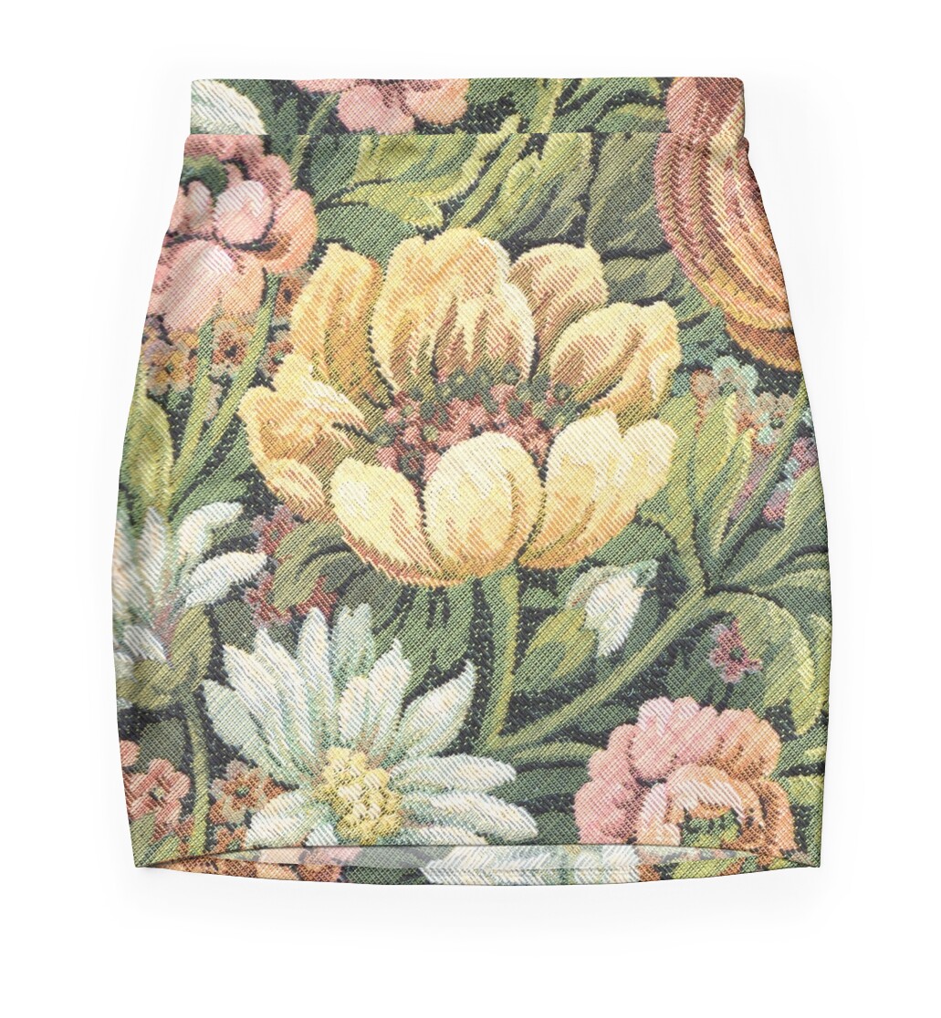 ‘Grandma's Couch Vintage Floral’ Mini Skirt by yonni