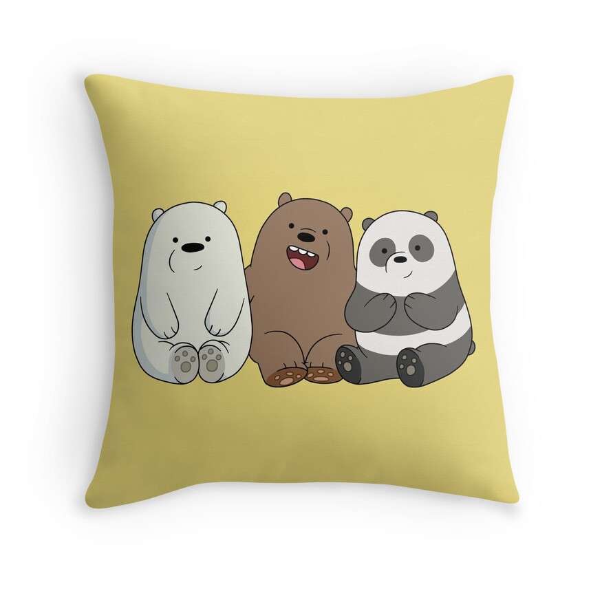 we bare bears pillow