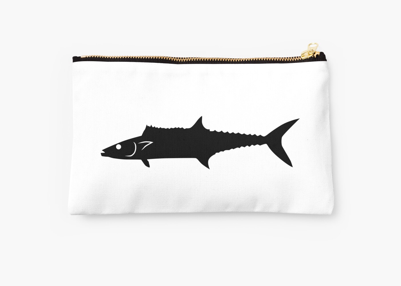 "King Mackerel Fish Silhouette (Black)" Studio Pouches by