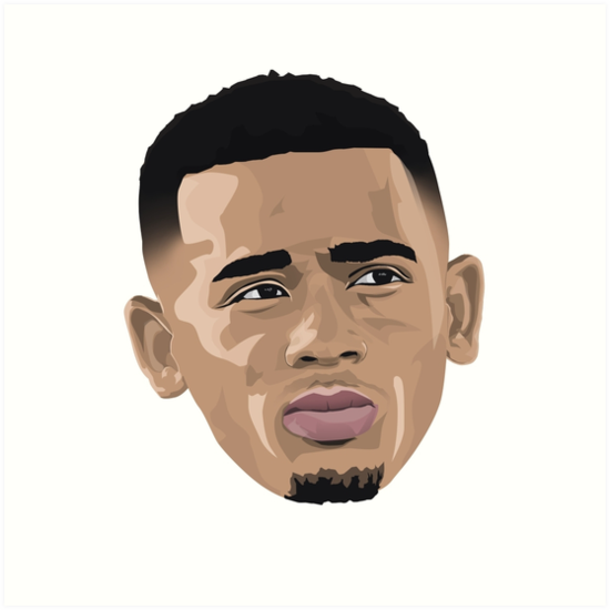 Gabriel Jesus Vector Art Prints By Jcoledzn Redbubble