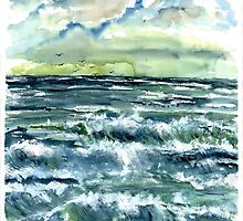 Waves fine art seascape poster print by derekmccrea