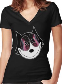 Felix the Cat: Women's Fitted V-Neck T-Shirts | Redbubble