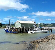 Mangonui Wharf - vessel contrasts.......! by Roy Massicks