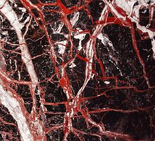 Black and red marble iphone case by mikath