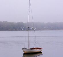 Sailboat in Fog by Debra Fedchin