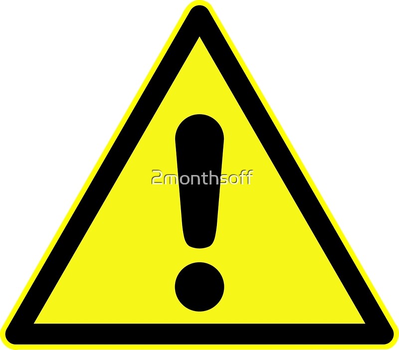 "Warning sign. Exclamation mark in yellow triangle." Art Prints by