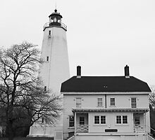 Sandy Hook Lighthouse B&W by andykazie