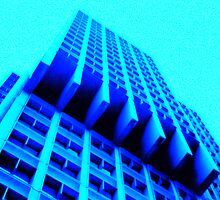 Blue Crazy Building by Cyn Piromalli