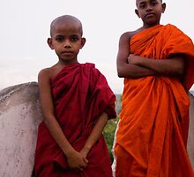 Two little monks by Mili Wijeratne