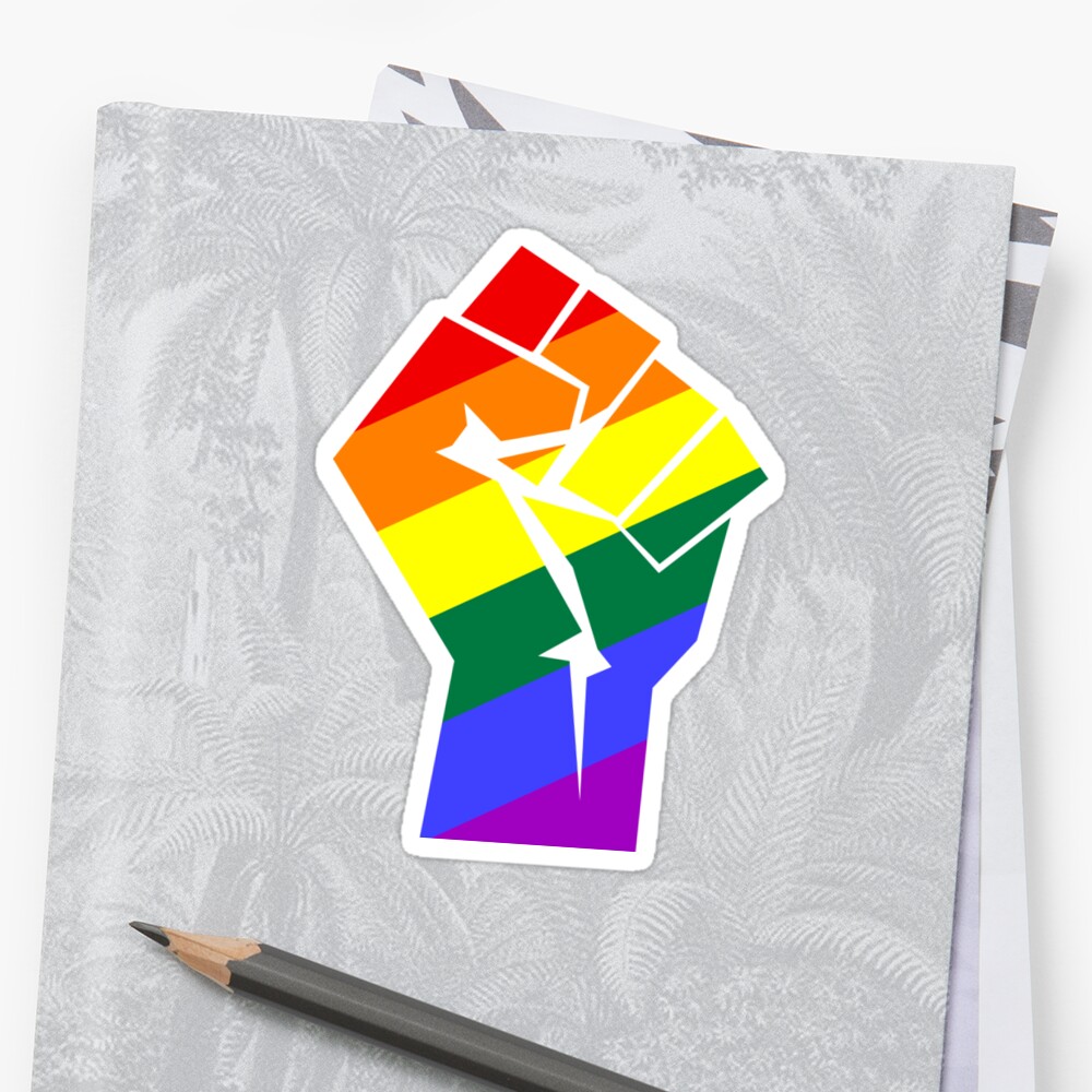 Resist Pride Rainbow Flag Fist Lgbt Stickers By Somebody Who Gives