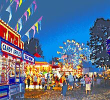 Carnival Midway at Twilight by Bob Fox