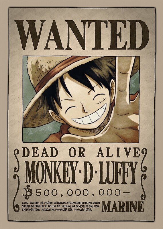 One Piece Wanted Poster Font Templates Printable Free