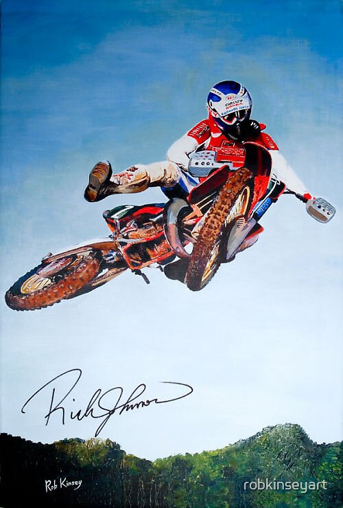 Rick Johnson Motocross Des Nations Italy Signed Canvas Wrap By Robkinseyart Redbubble