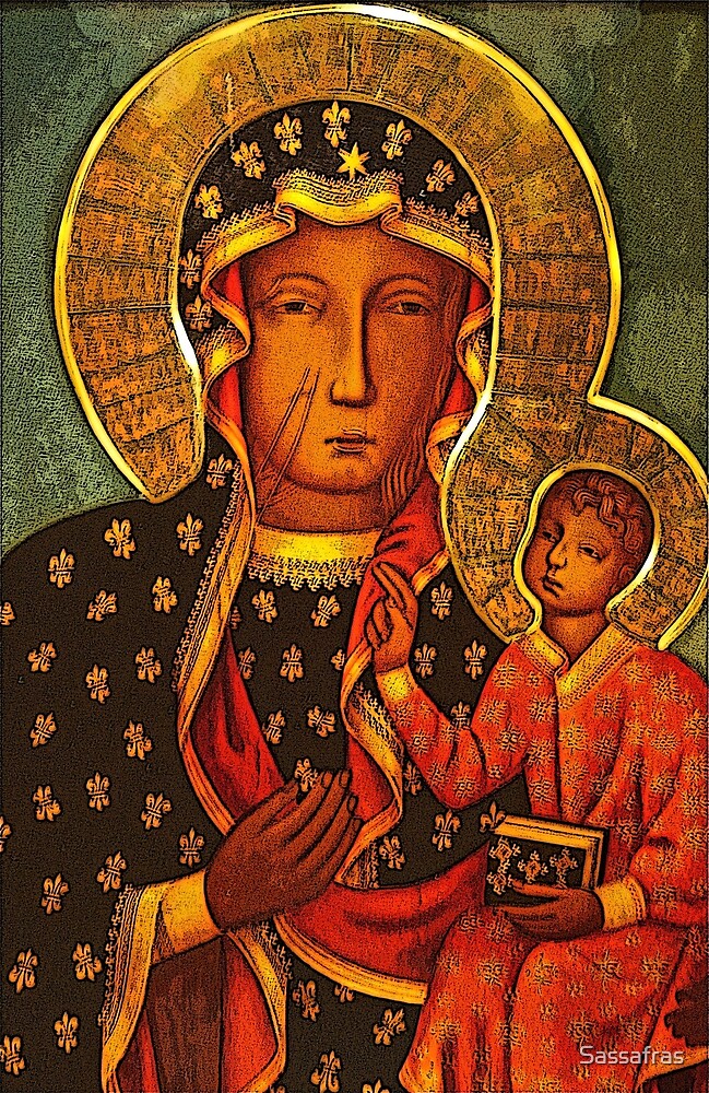 Black Madonna Our Lady Of Czestochowa By Sassafras Redbubble