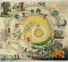 "Plan of the Road from the City of Destruction to the Celestial City, engraved expressly for Williams's Elegant Edition of The Pilgrim's Progress", 19th century (engraving) by Bridgeman Art Library