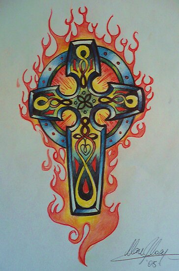 celtic cross tattoo design by alan sloey imajica 