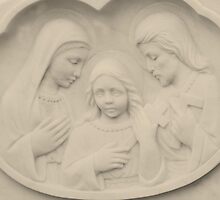 Jesus As A Young Boy With Mary and Joseph by Marie Sharp