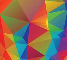 Rainbow Colors Polygonal Background 3 by AnnArtshock