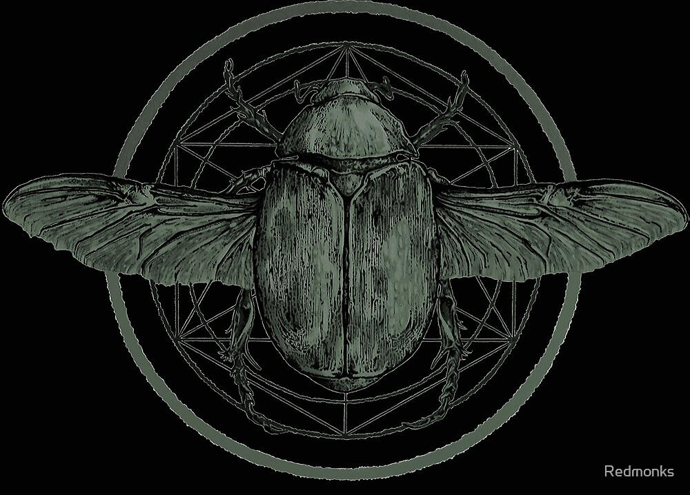 Sacred Geometry Scarab Beetle By Redmonks Redbubble