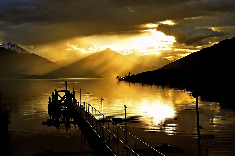 Lake Te Anau At Sunset South Island New Zealand 5 By Ralph De