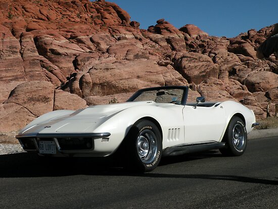 1968 Pearl White Corvette by Rita H Ireland