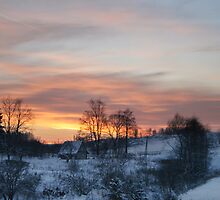 Evening in countryside by Antanas