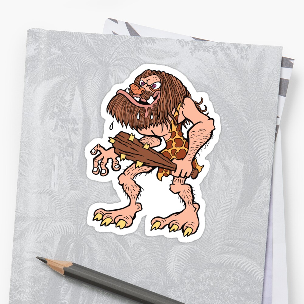 Prehistoric Caveman Stickers By Ross Radiation Redbubble