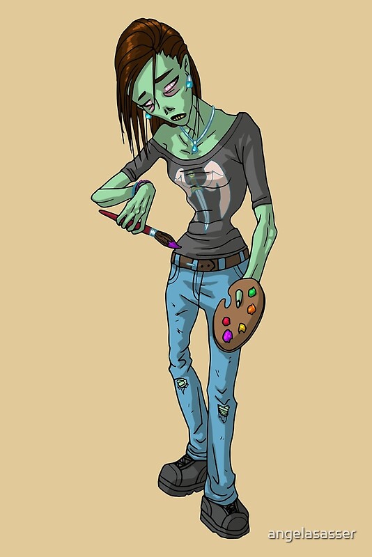 Cartoon female zombie