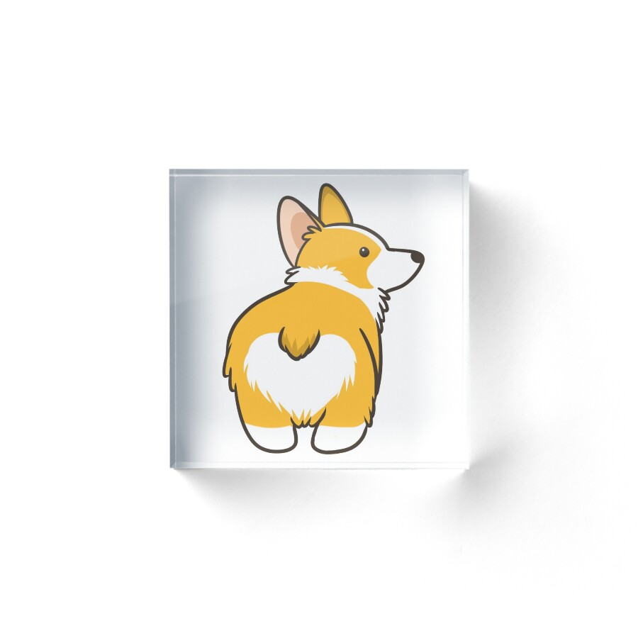 Corgi Heart Butt Acrylic Blocks By Pawlove Redbubble