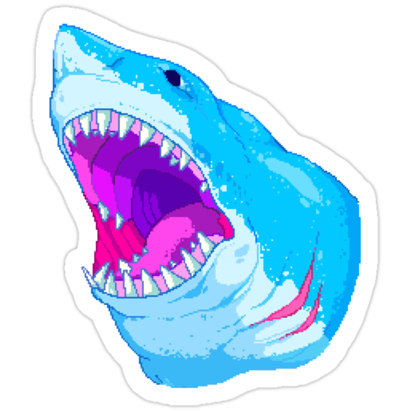 Shark Time Stickers By Grimmsugar Redbubble 