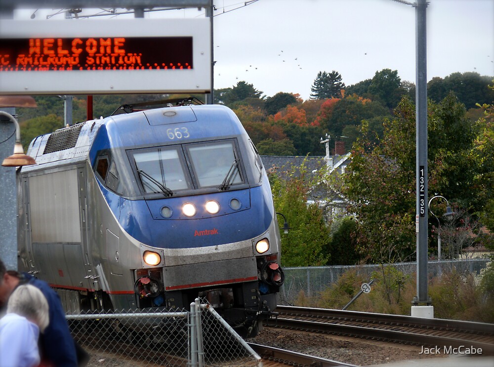 "Amtrak Northeast Direct Regional Train 172 approaches Mystic Ct" by