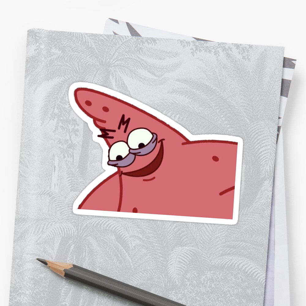 Evil Patrick Meme In HD Sticker Sticker By Sbooth9 Redbubble