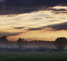Sunrise of Spring in Village by Antanas